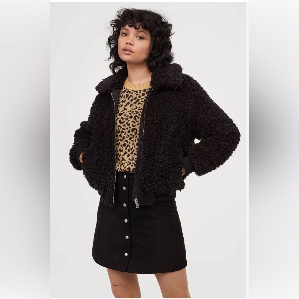 Forever 21 Charcoal Faux Fur Coat
